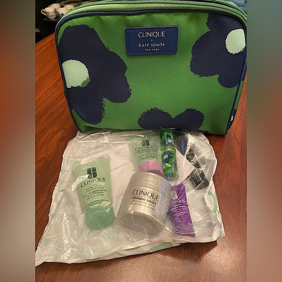 Clinique Other - Kate Spade Clinique makeup bag with 6 either full size or travel size items